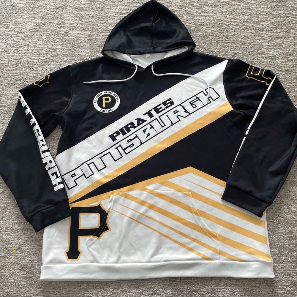 Pittsburgh Pirates Size 5XL Pullover Hoodie Colorblock Long Sleeve Pocket MLB